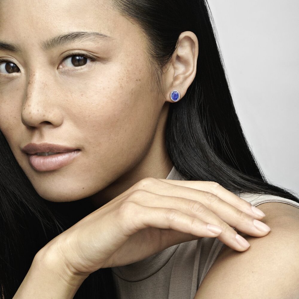 Pandora Sapphire Set: September halo necklace and earrings - Picture 3 of 4